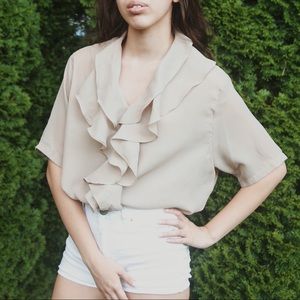 Vintage Plus Size Jordan Woman Ruffle Front Shirt